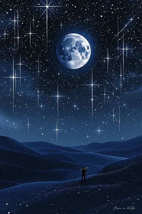 星垂平野电影海报——流星雨下仰望星空的人